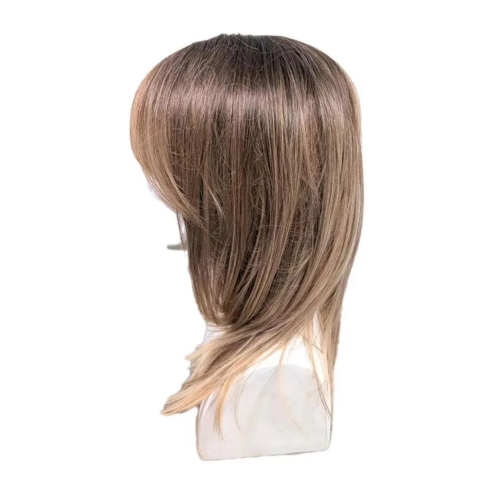Unbranded Short Brown Blonde Ombre Synthetic Wig Layered‎ Hair